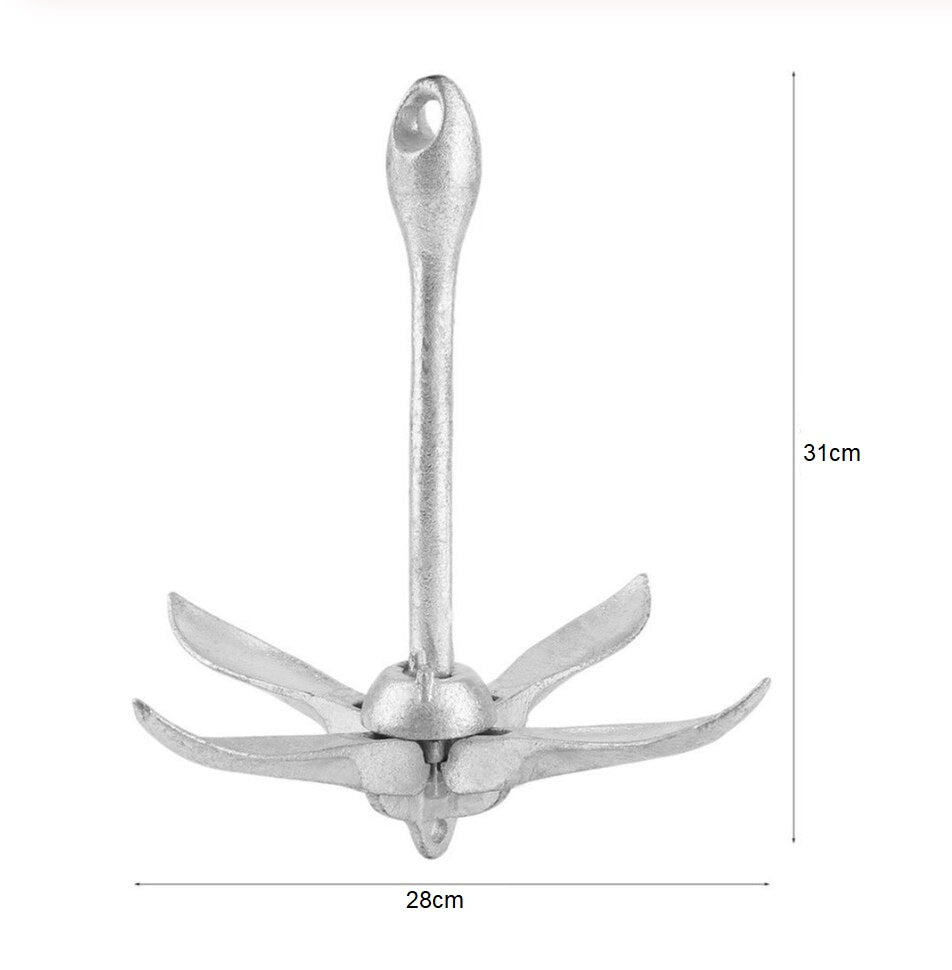 1.5 Kg Galvanized Folding Grapnel Anchor For Canoe Kayak Inflatable Boat
