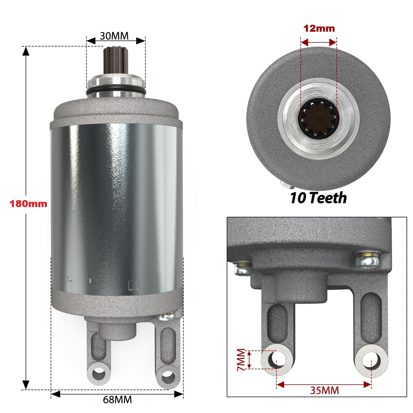 10 Teeth Starter Motor for Honda Big Red ATC250ES ATC250SX Fourtrax TRX250 1985-1986 31200-HA0-682