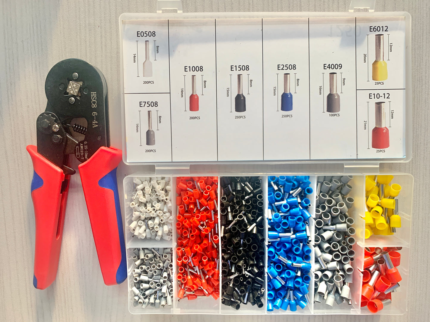 1250 Piece Crimping Plier Set With Terminals
