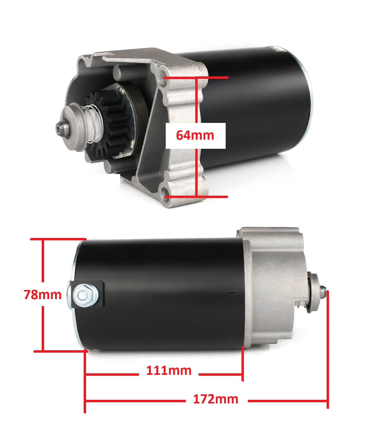 16 Teeth Starter Motor 497596 41022010 for Briggs & Stratton 14 16 18 HP V Twin With Free Gear