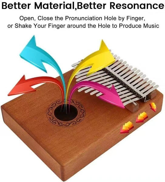 17 Keys Kalimba Thumb Piano Solid Finger Piano