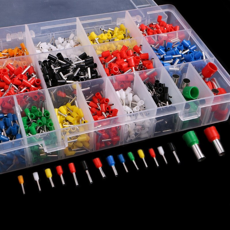 2120 Pcs Insulated Cord Pin End Terminal Bootlace Ferrules Kit Set Wire Copper L15