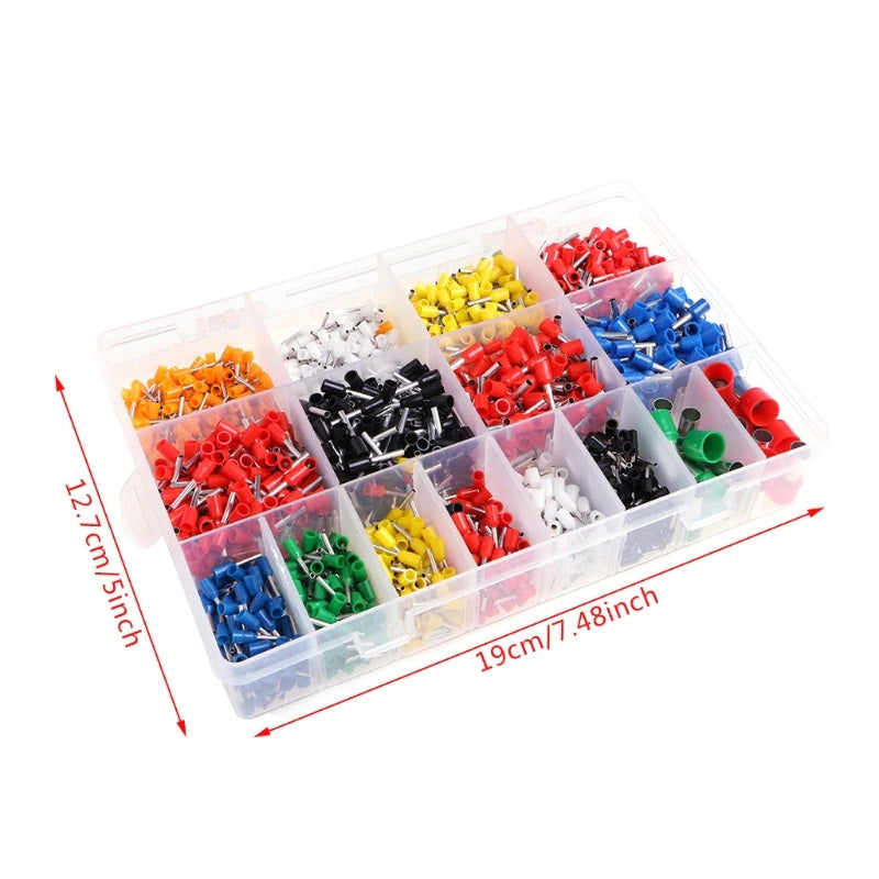 2120 Pcs Insulated Cord Pin End Terminal Bootlace Ferrules Kit Set Wire Copper L15