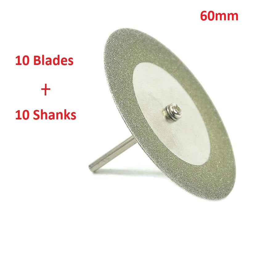 60mm Hot Dremel Tool Mini Diamond Cutting Blades - Pack of 10