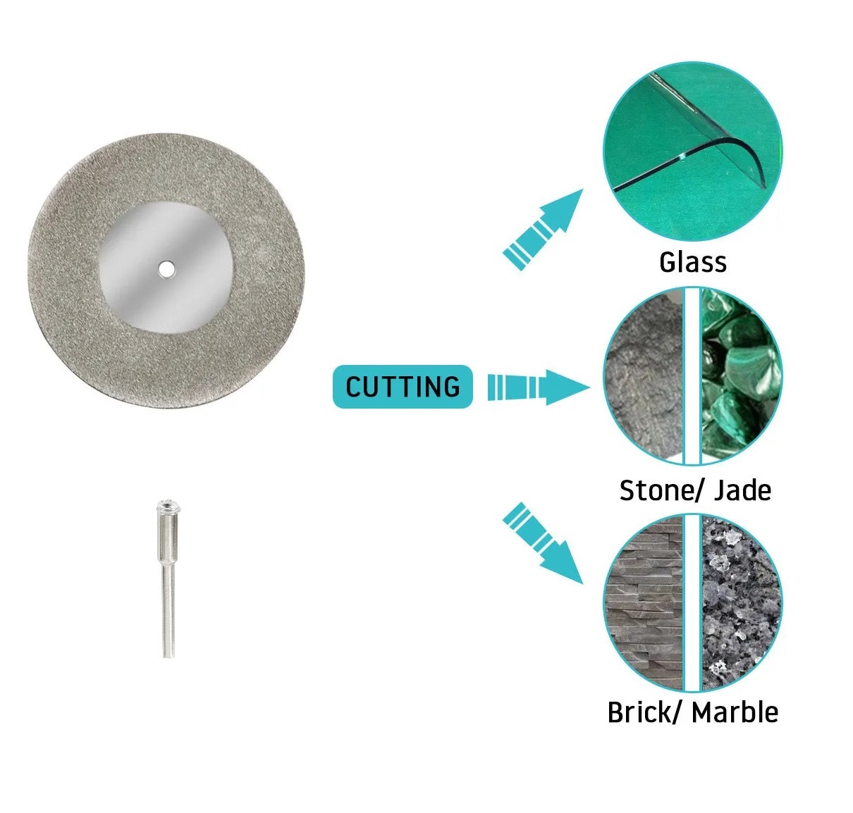 60mm Hot Dremel Tool Mini Diamond Cutting Blades - Pack of 10