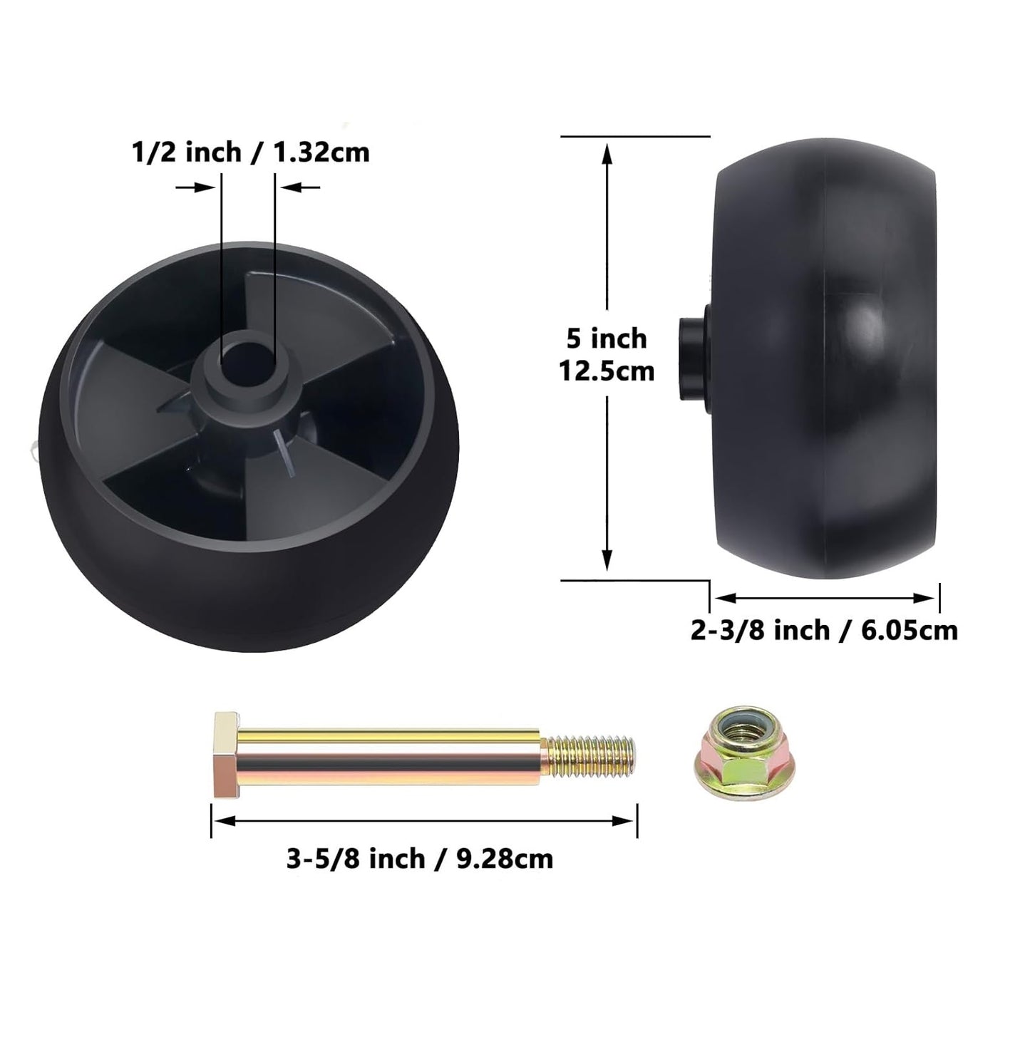 Deck Wheel Kit Replace For MTD Cub Cadet 734-04155 Toro 112-0677 (2 Pack)