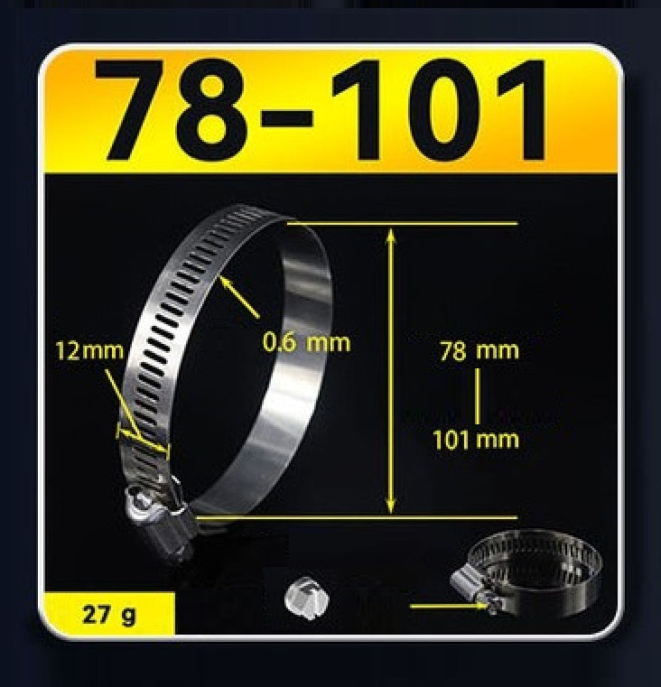 Heavy-duty 18 - 32mm / 21 - 44mm / 78 - 101mm Stainless Steel Hose Clamp