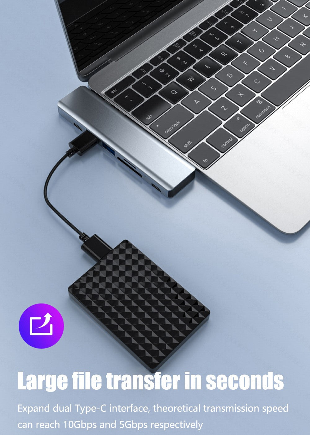 7 in 1 Docking station for MacBook Type-C To HDMI-compatible USB 3.0 Adapter