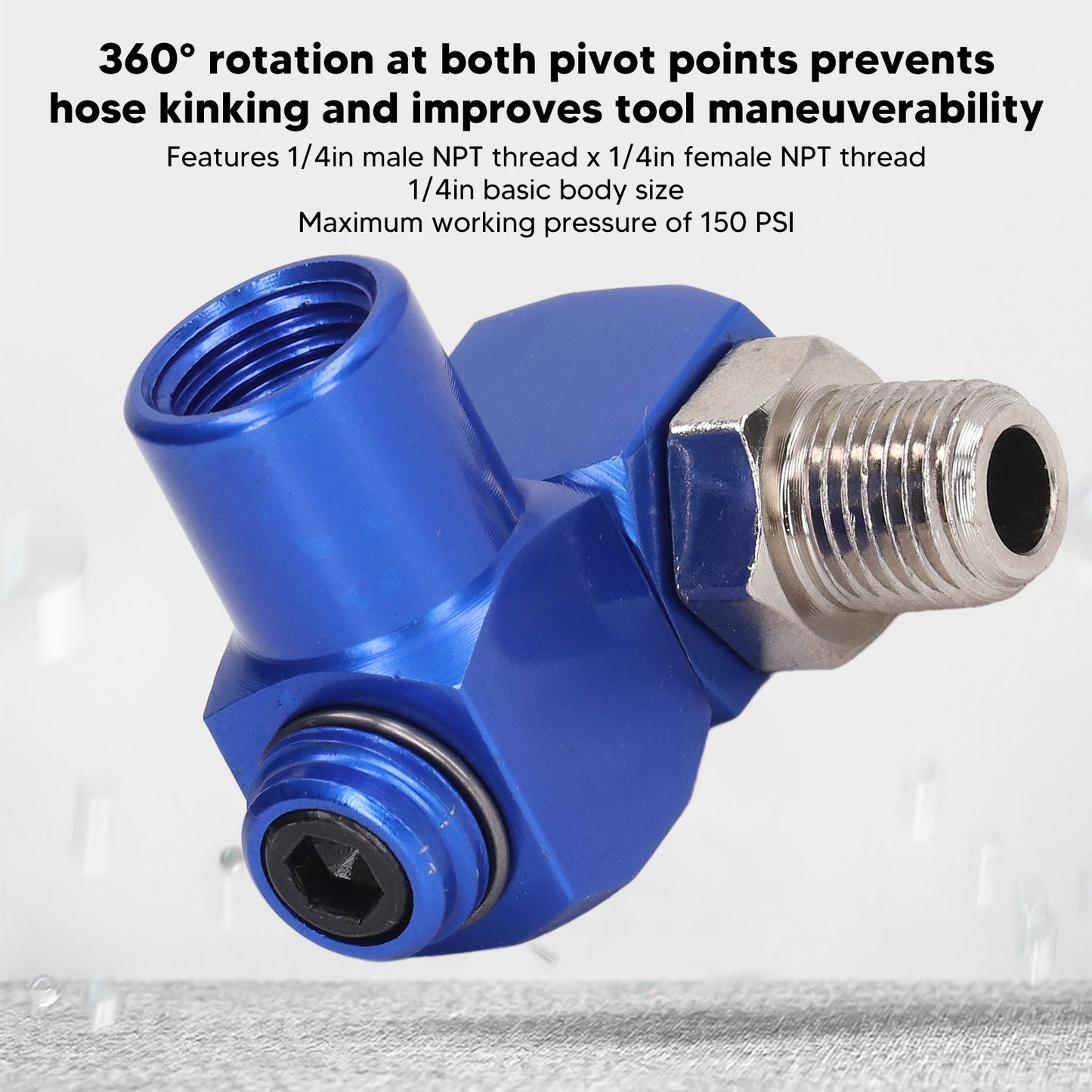 Air Swivel Connector 1/4 inch NPT Blue