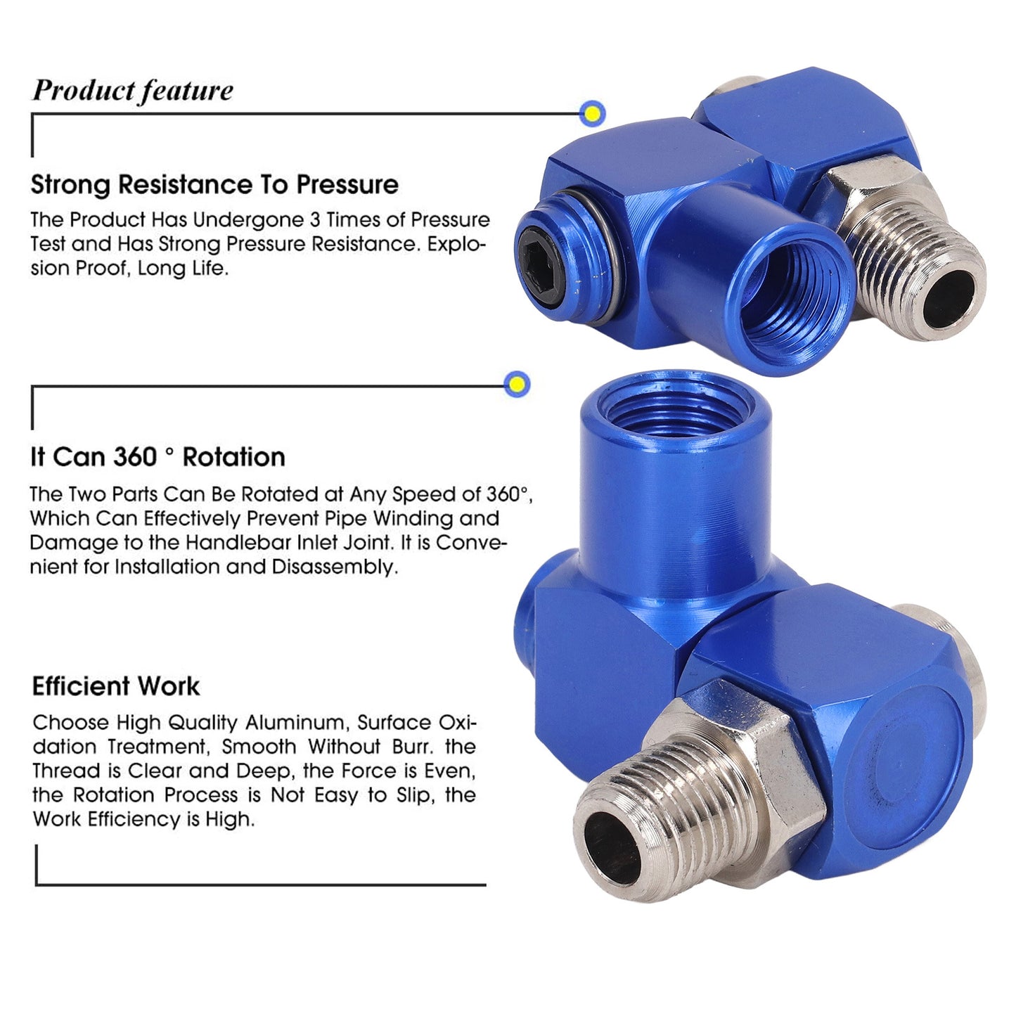 Air Swivel Connector 1/4 inch NPT Blue