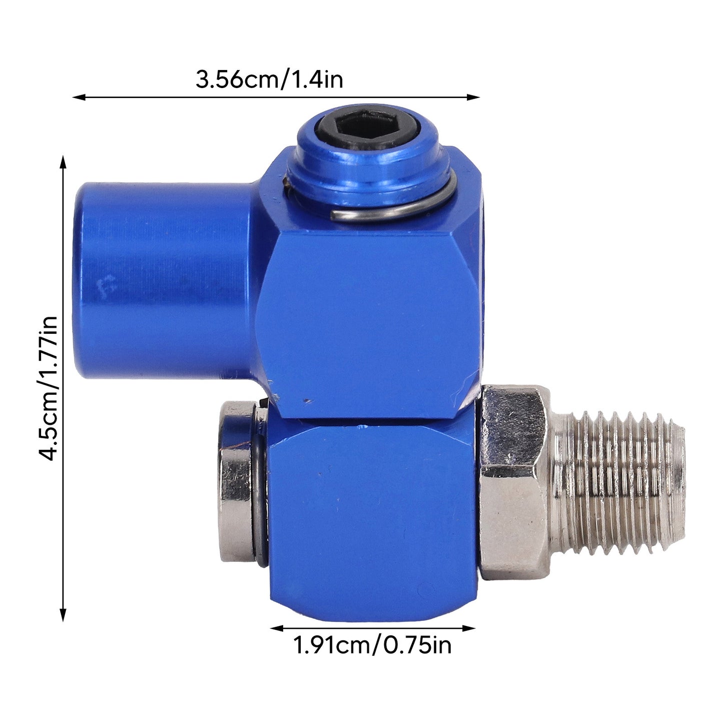 Air Swivel Connector 1/4 inch NPT Blue