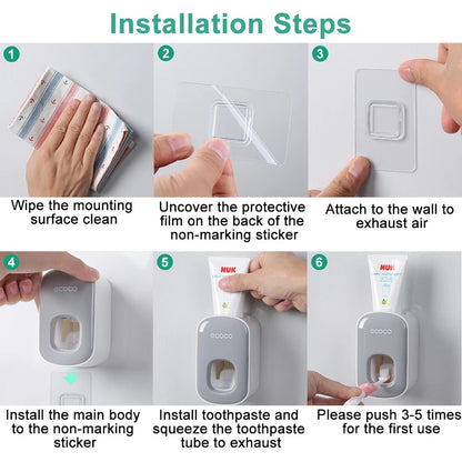 Automatic Toothpaste Dispenser Wall Mount Toothpaste Squeezer
