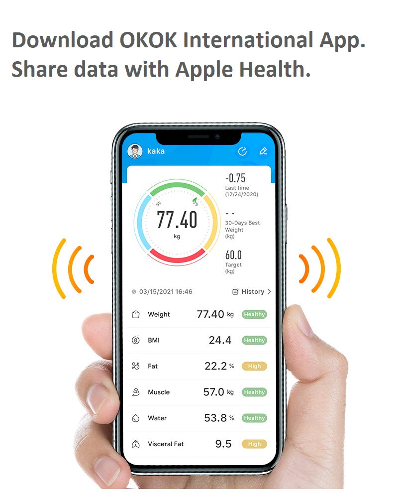 Rechargeable Bluetooth Body Analysis Scale BMI Scale