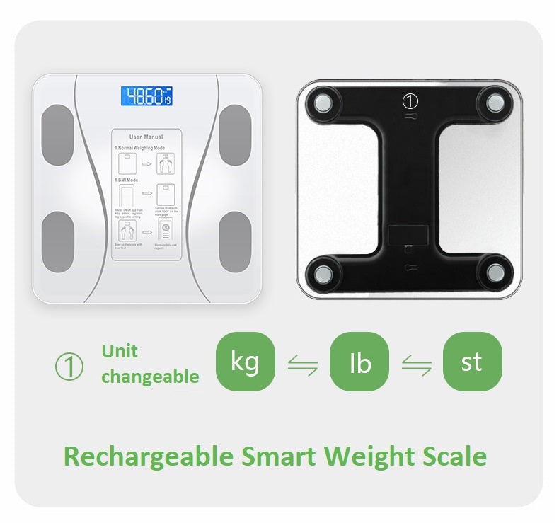 Rechargeable Bluetooth Body Analysis Scale BMI Scale