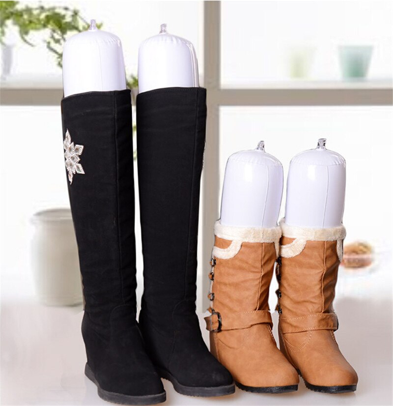 1 Pair White Plastic Inflatable Boots Stretchers Boots Stander