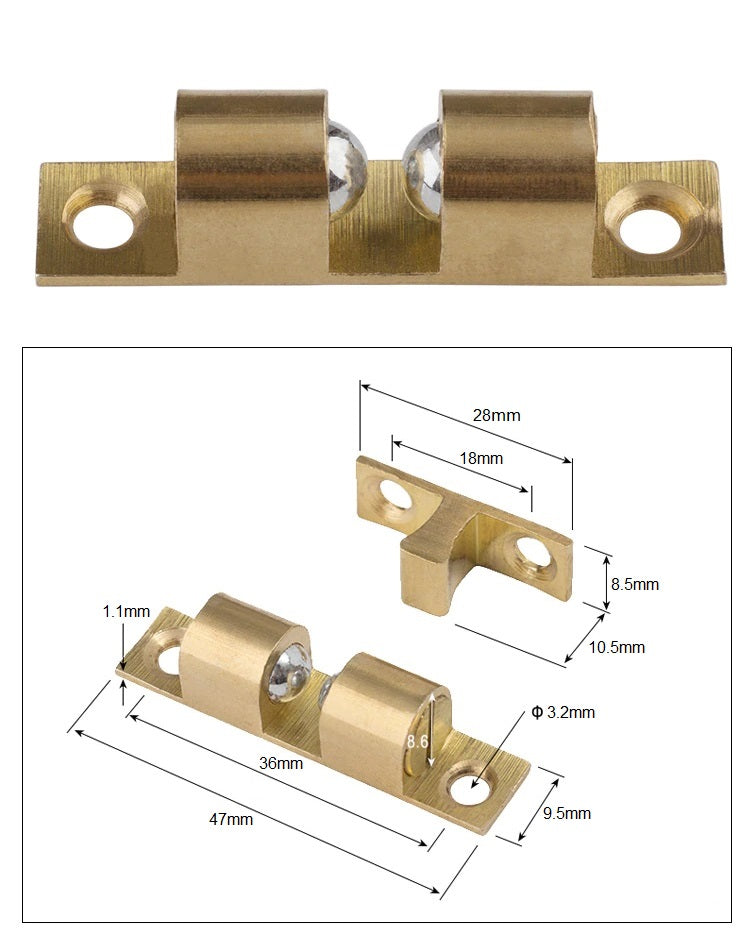47mm Brass Double Ball Catch