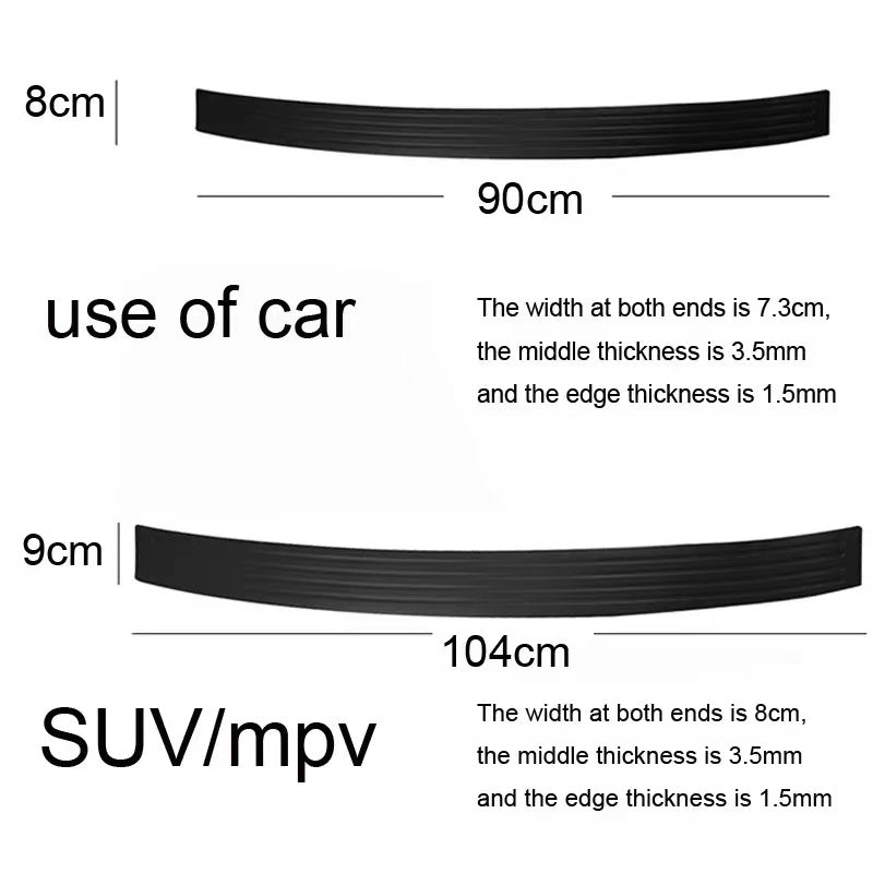 Universal Car boot Sill Plate Protector Rear Bumper Guard Rubber Mouldings Pad 90cm or 104cm