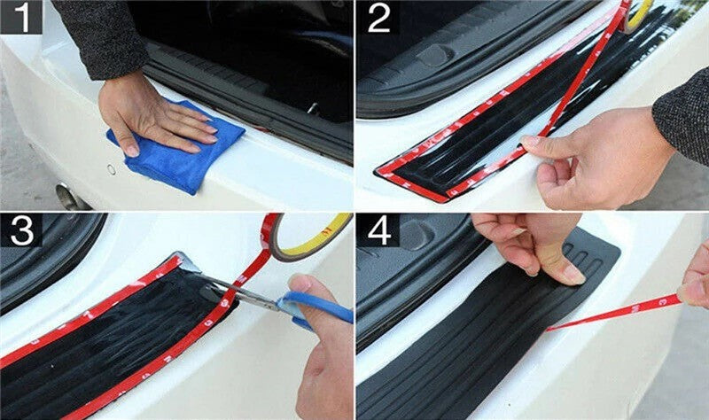 Universal Car boot Sill Plate Protector Rear Bumper Guard Rubber Mouldings Pad 90cm or 104cm