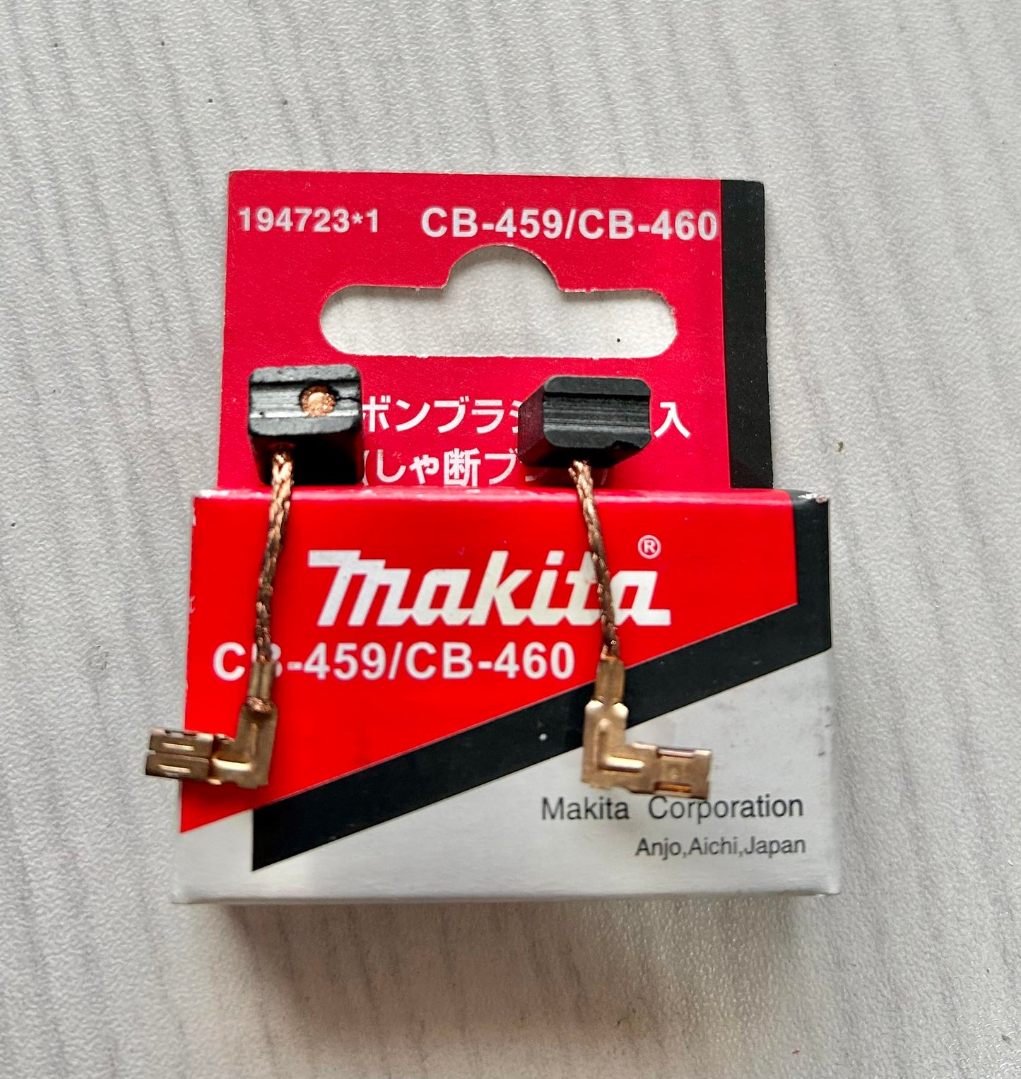 1 Pair Genuine Makita CB459 / CB460 with cut off Carbon Brushes
