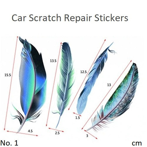 Car Scratch Repair Stickers 3D Feather Sticker Exterior Decorative Decal