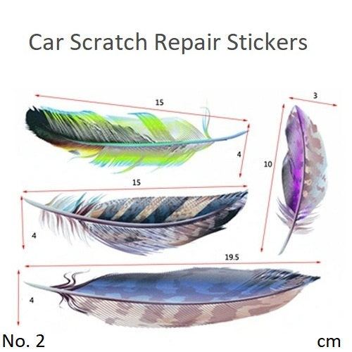 Car Scratch Repair Stickers 3D Feather Sticker Exterior Decorative Decal
