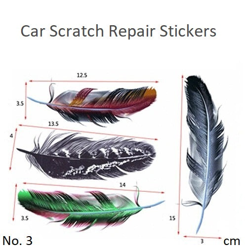 Car Scratch Repair Stickers 3D Feather Sticker Exterior Decorative Decal