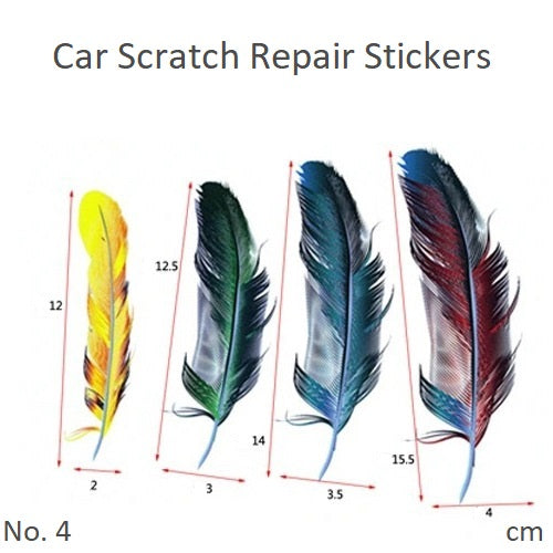 Car Scratch Repair Stickers 3D Feather Sticker Exterior Decorative Decal