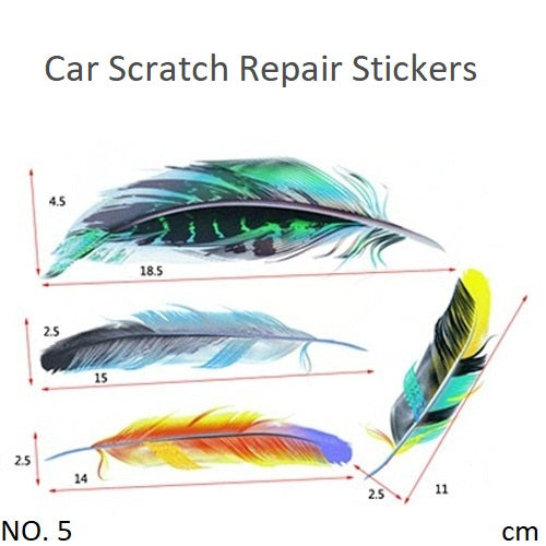 Car Scratch Repair Stickers 3D Feather Sticker Exterior Decorative Decal