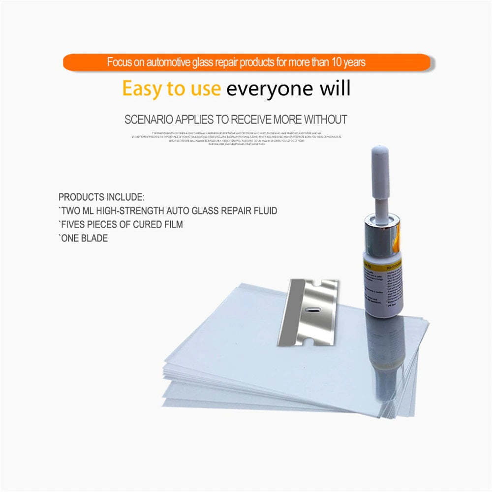 Car windshield crack repair resin kit