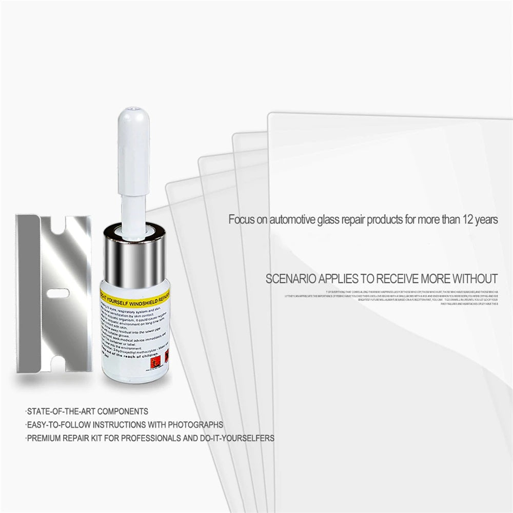 Car windshield crack repair resin kit