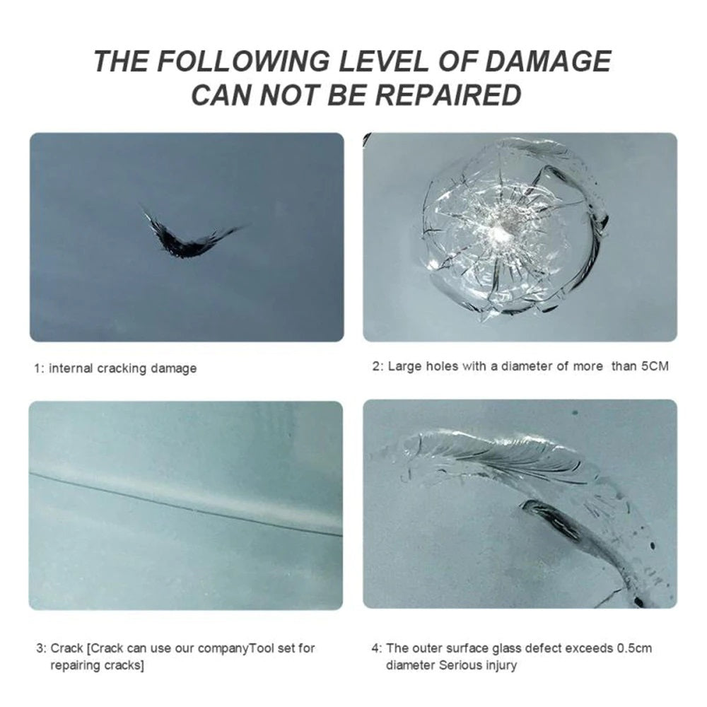 Car windshield crack repair resin kit