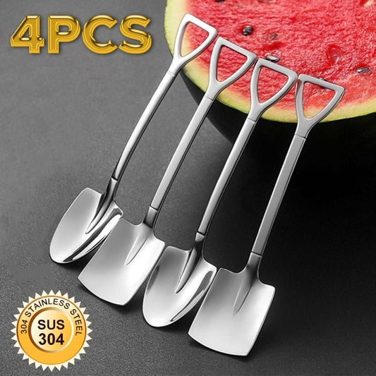 4pcs Stainless Steel Coffee Spoons Creative Shovel TeaSpoons