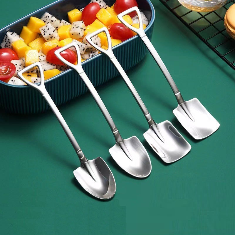 4pcs Stainless Steel Coffee Spoons Creative Shovel TeaSpoons