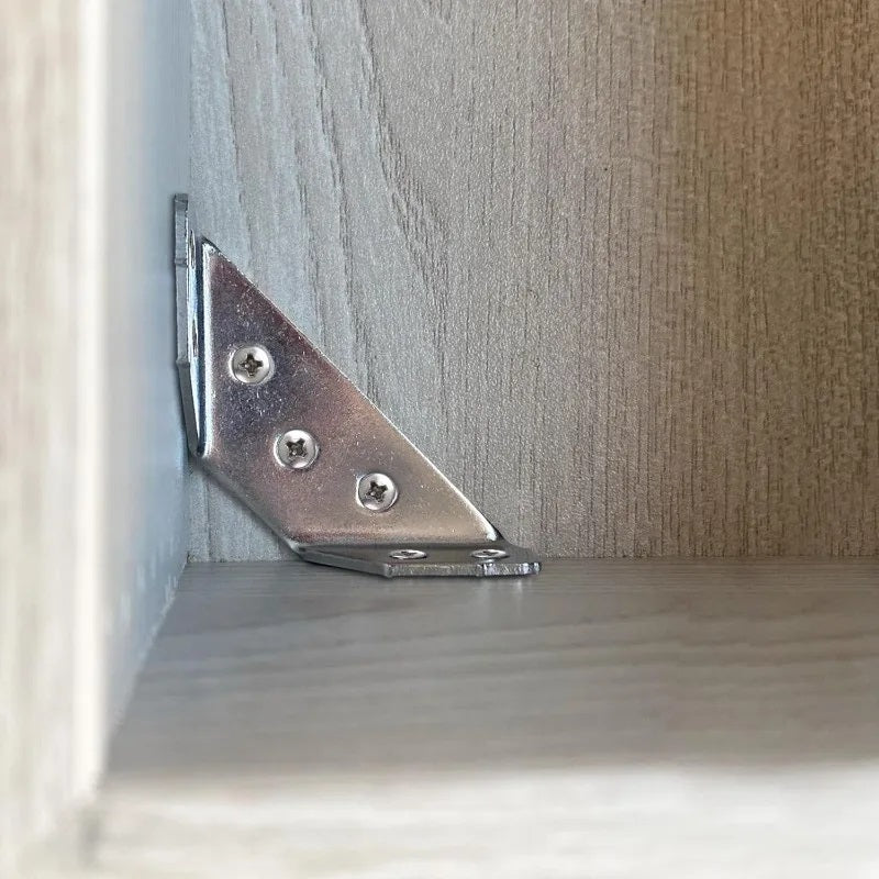 2 Sets Stainless Steel Corner Braces with 12 Screws