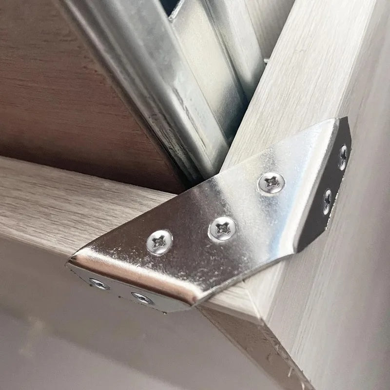 2 Sets Stainless Steel Corner Braces with 12 Screws