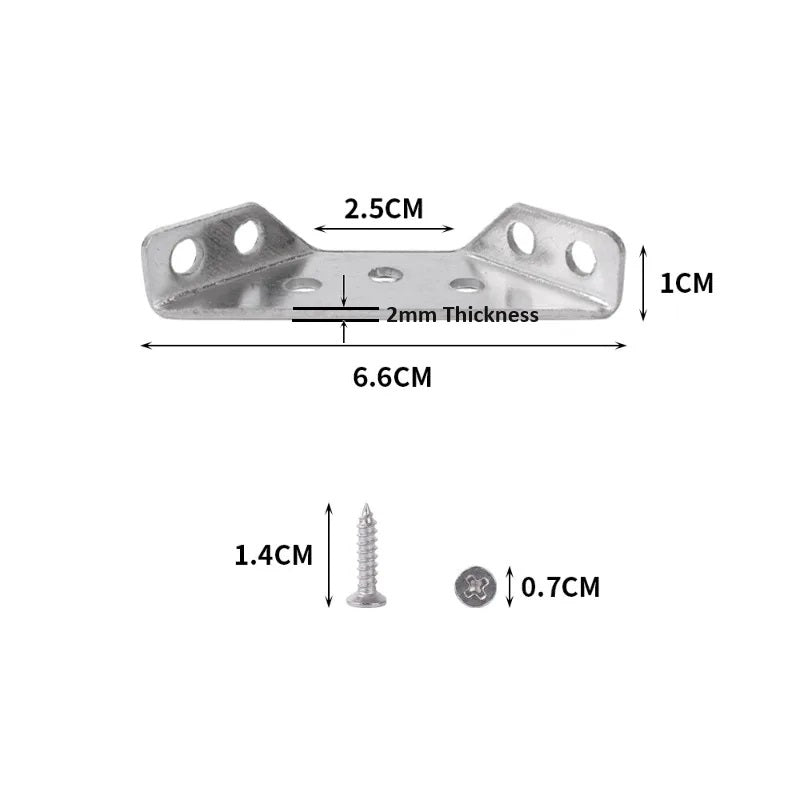 2 Sets Stainless Steel Corner Braces with 12 Screws