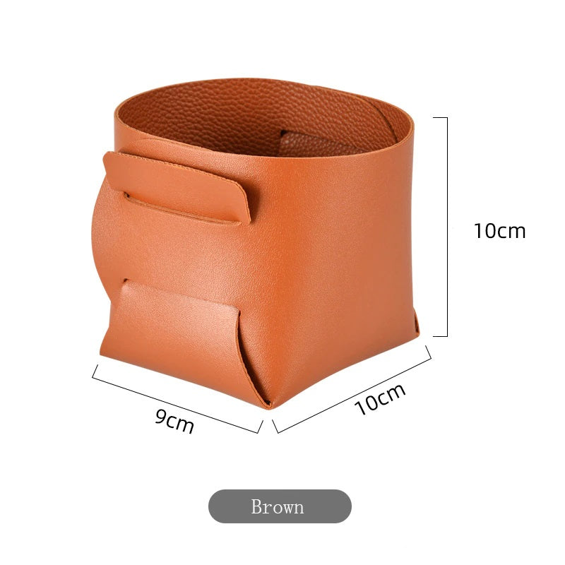 Desktop leather storage