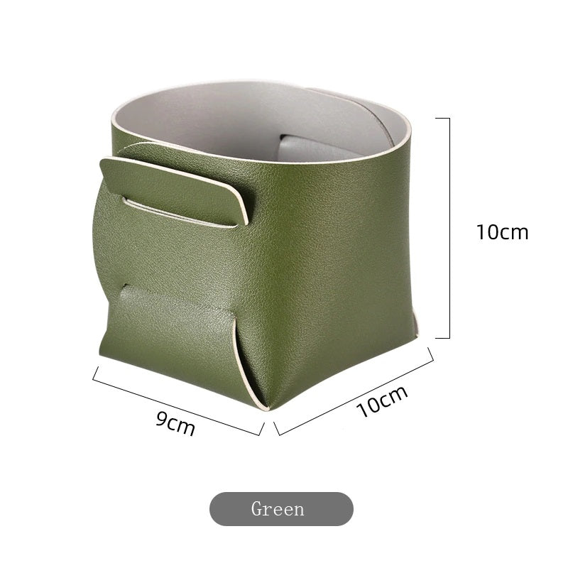 Desktop leather storage