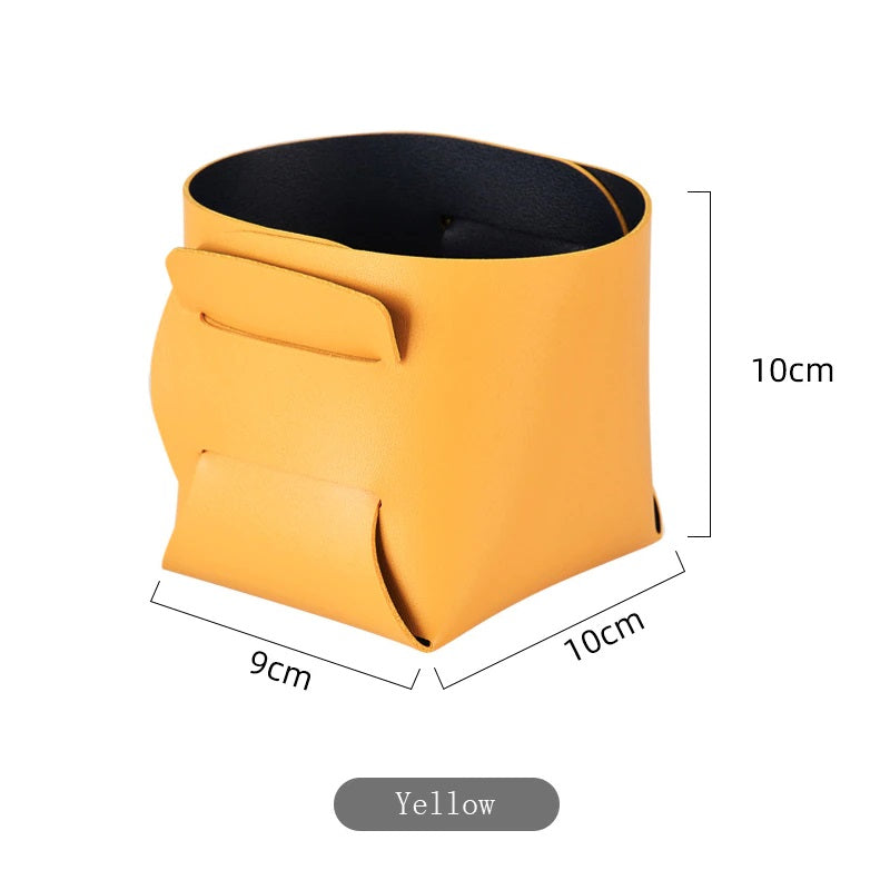 Desktop leather storage