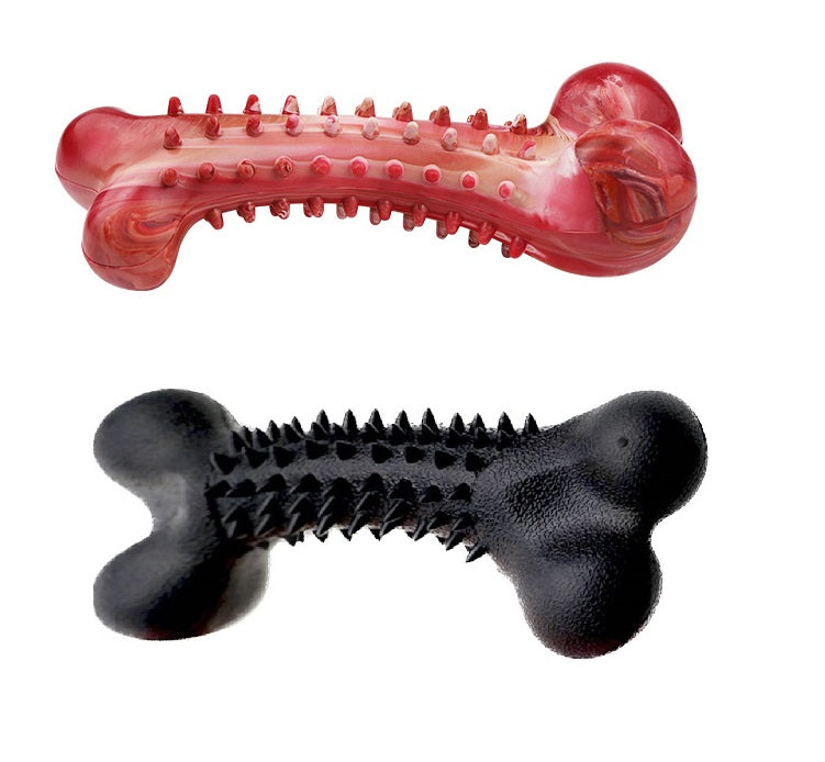 Food Grade Durable Dog Bone Toys - Tooth Grinding Stick Chew Bone - Red/Black