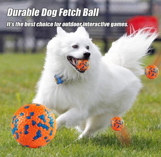 Food Grade Durable Dog Ball Toys - Elastic E-TPU Chew Toy - Orange only