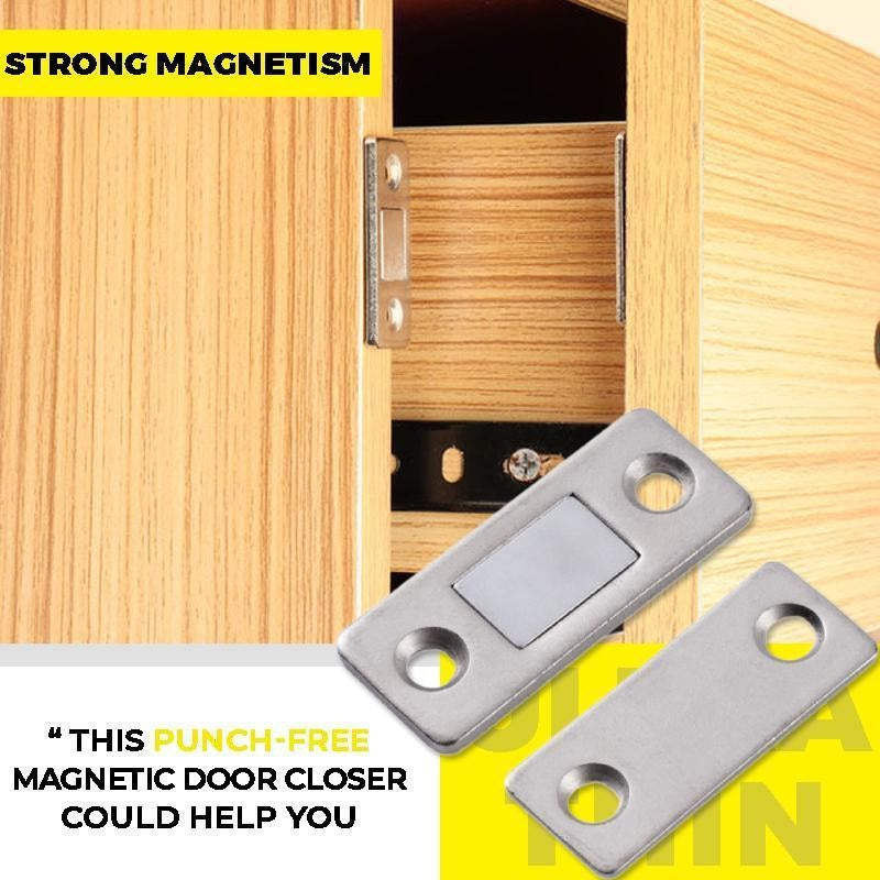 Punch-free Magnetic Door Closer Door Catch for Furniture Cabinet Cupboard with Screws