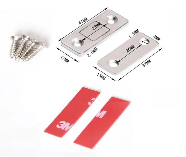 Punch-free Magnetic Door Closer Door Catch for Furniture Cabinet Cupboard with Screws