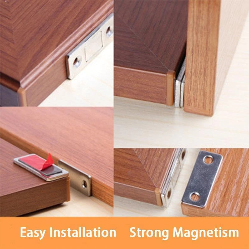 Punch-free Magnetic Door Closer Door Catch for Furniture Cabinet Cupboard with Screws