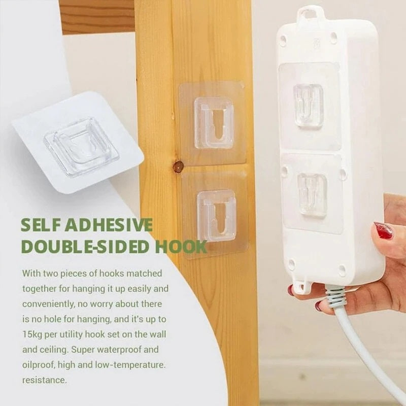5 Pairs Double-sided Waterproof Wall Hooks