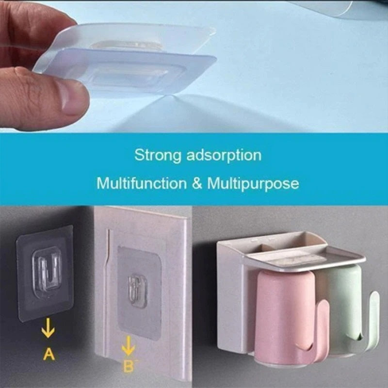 5 Pairs Double-sided Waterproof Wall Hooks