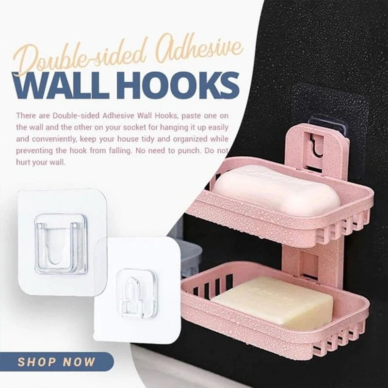 5 Pairs Double-sided Waterproof Wall Hooks