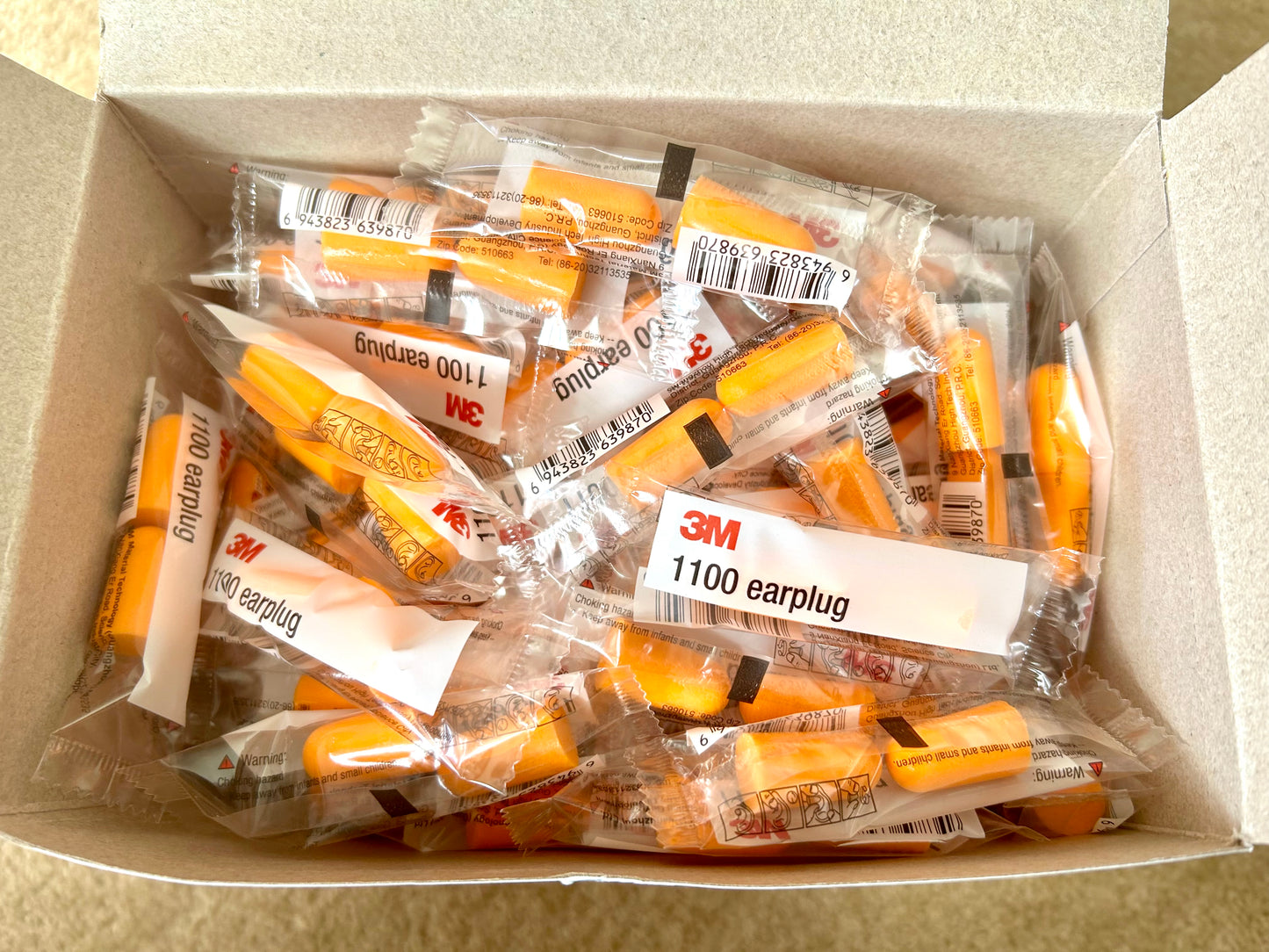 10 pairs x 3M 1100 Bullet Type Foam Earplugs Anti-noise Abatement Sleeping Ear plug Orange
