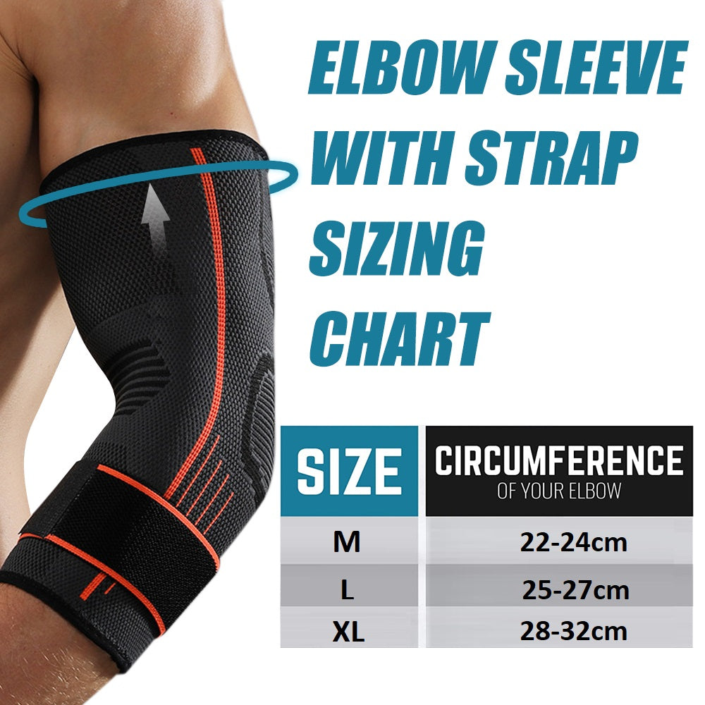 1pc Elastoplast Elbow Support with Adjustable Strip Brace Arm Comfort Support - Black