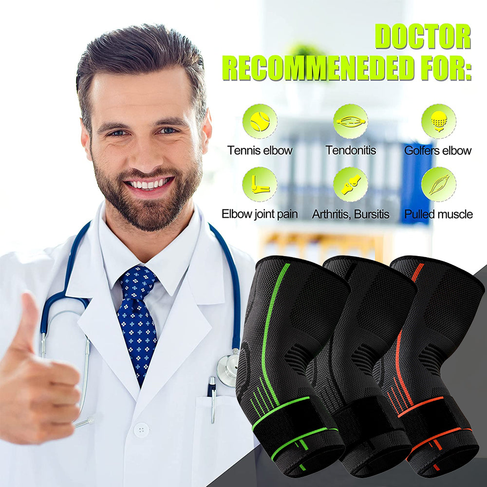 1pc Elastoplast Elbow Support with Adjustable Strip Brace Arm Comfort Support - Black